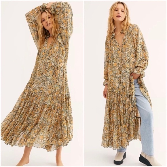 Free People Dresses & Skirts - Free People “Feeling Groovy” Floral Maxi Dress